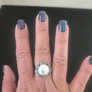 Elegant Silver Pearl Ring